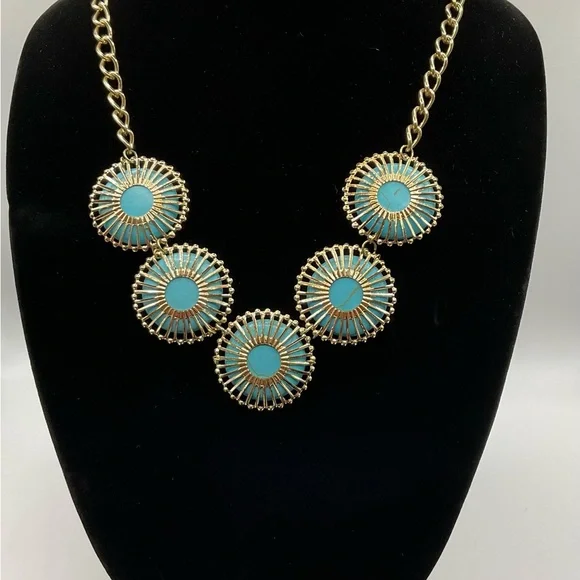 Gold and Turquoise Necklace and Ring Set - Picture 8 of 9